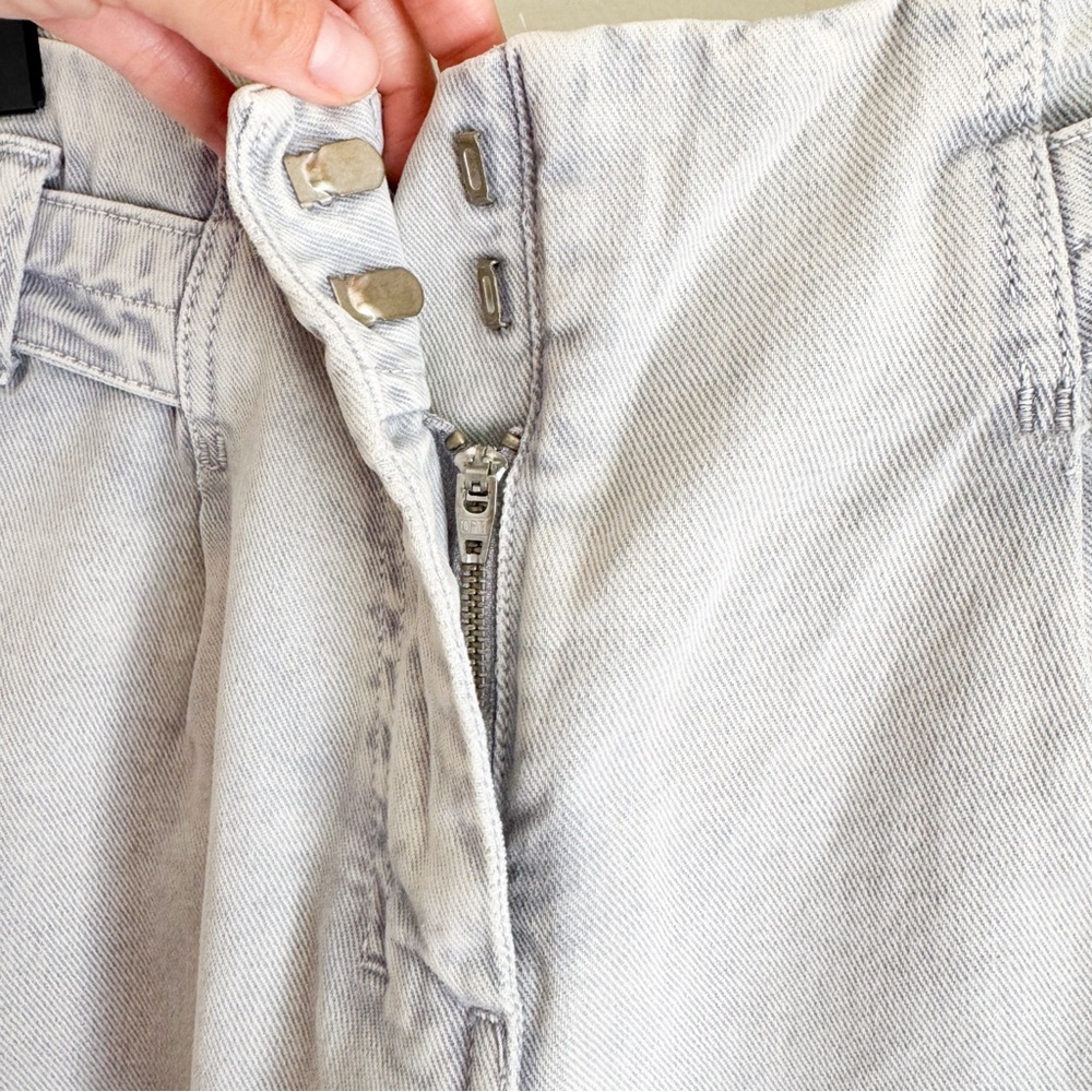 Zara High Rise Balloon Gray Denim Jeans Size 2 - Picture 9 of 13